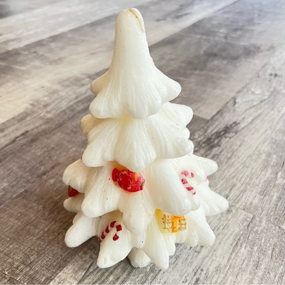 Vintage LAVA ENTERPRISES 3D Christmas Tree White CANDLE - 8" x 6” - Picture 5 of 10